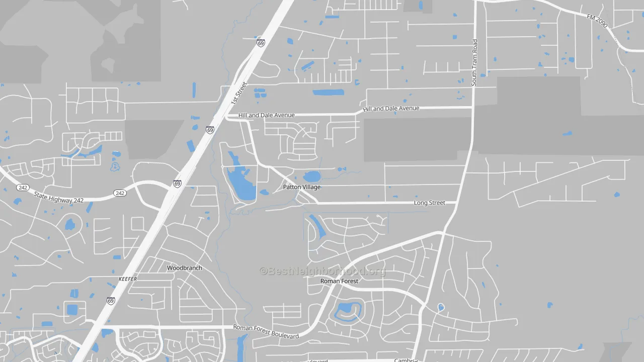 Transit Grade map of Patton Village, TX