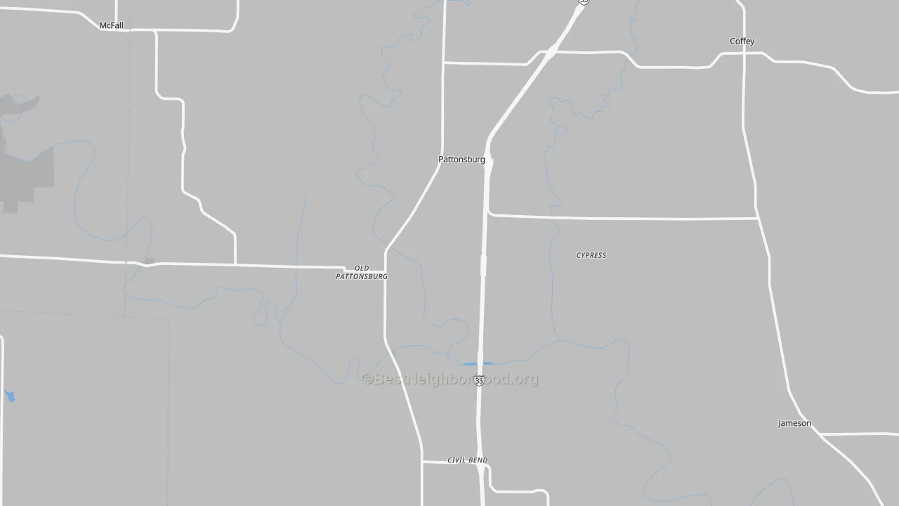 Transit Grade map of Pattonsburg, MO