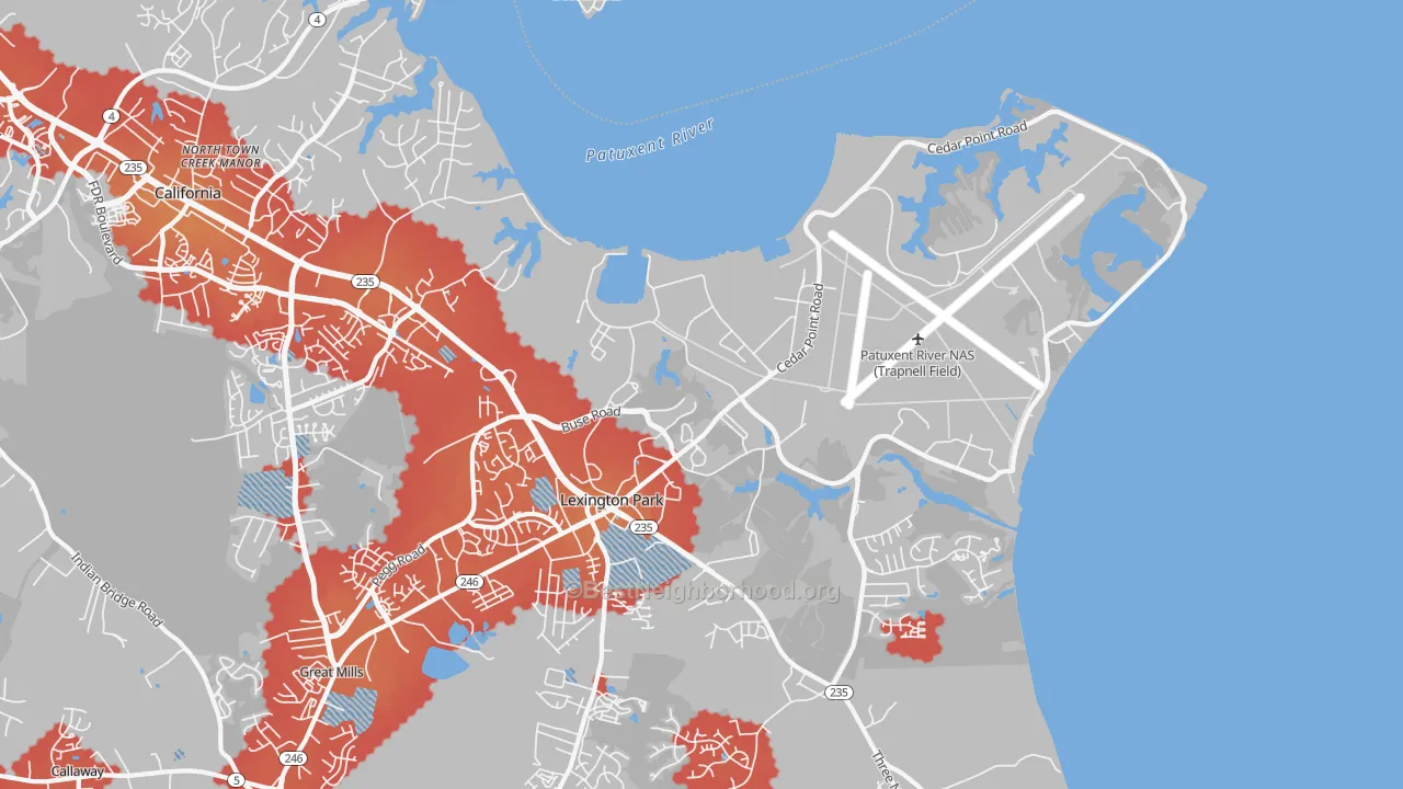 Transit Grade map of Patuxent River, MD