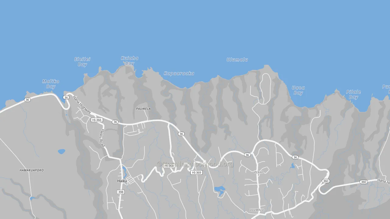Transit Grade map of Pauwela, HI
