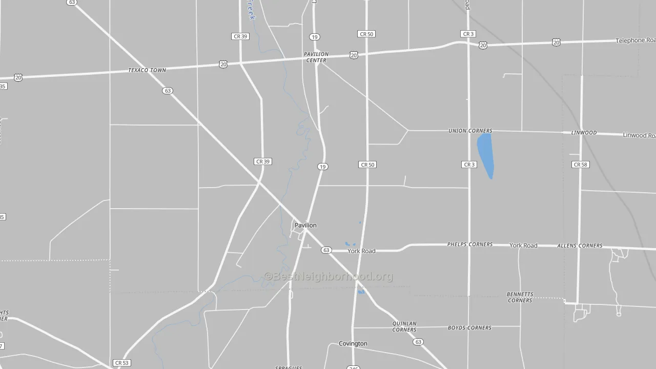 Transit Grade map of Pavilion, NY