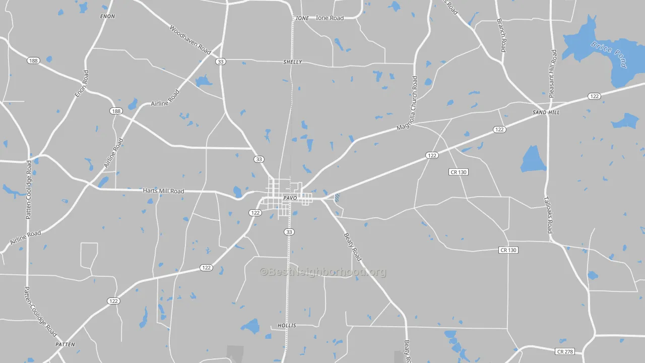 Transit Grade map of Pavo, GA