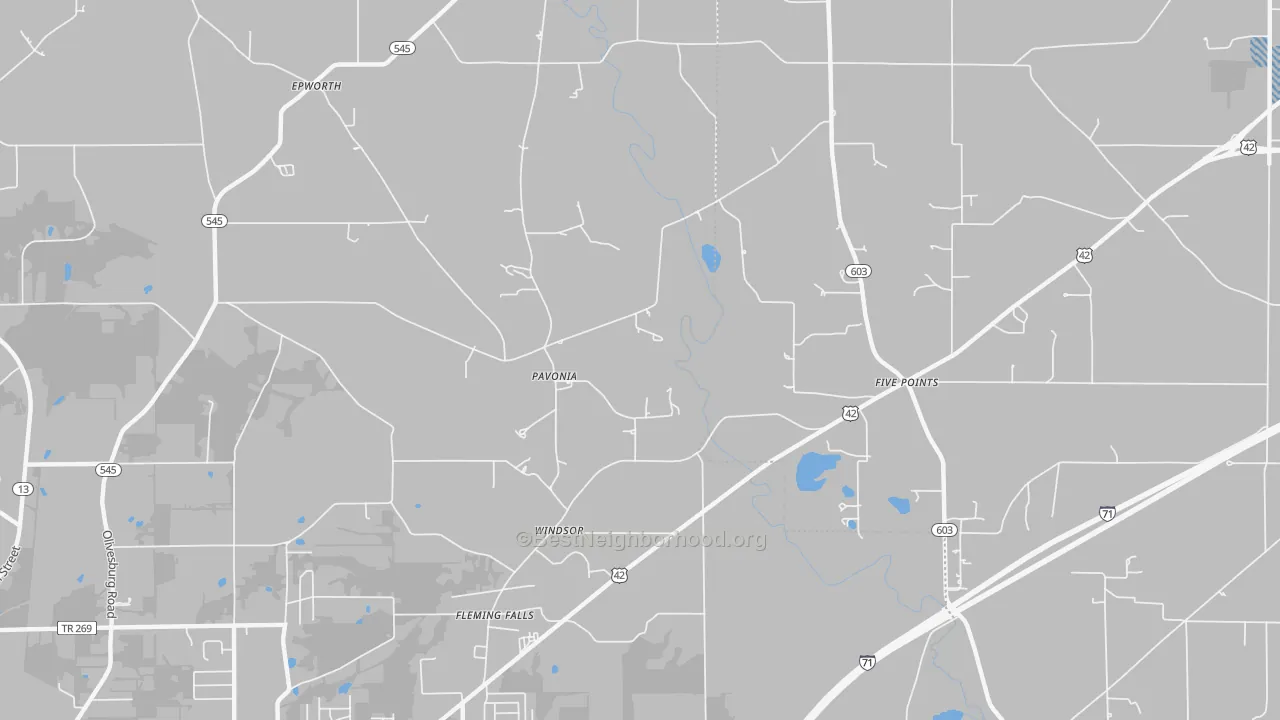 Transit Grade map of Pavonia, OH
