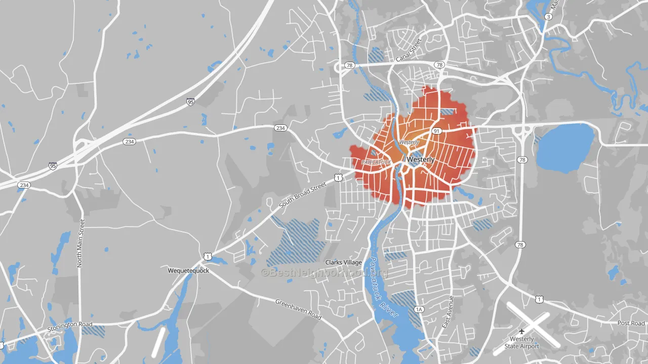 Transit Grade map of Pawcatuck, CT