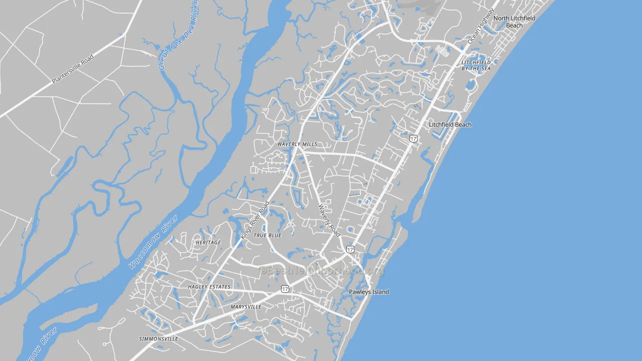 Transit Grade map of Pawleys Island, SC