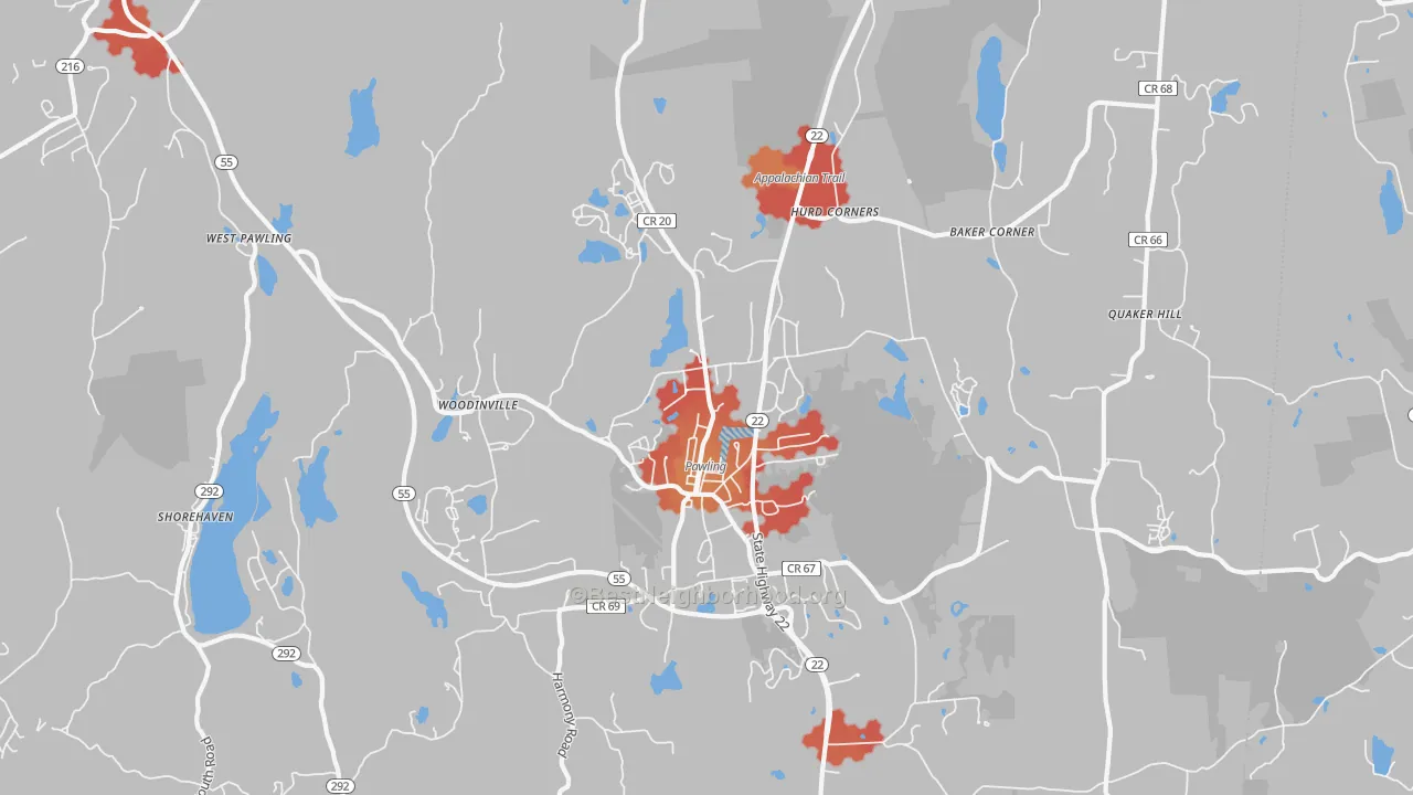 Transit Grade map of Pawling, NY