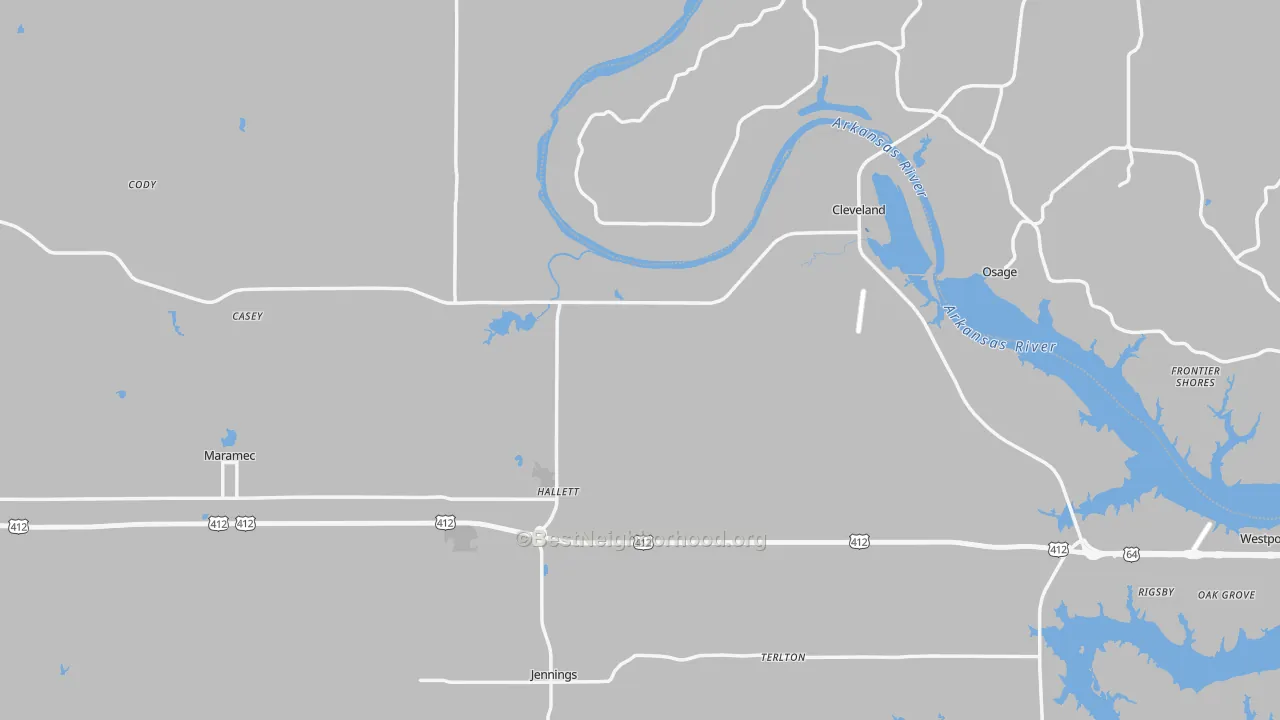 Transit Grade map of Pawnee County, OK