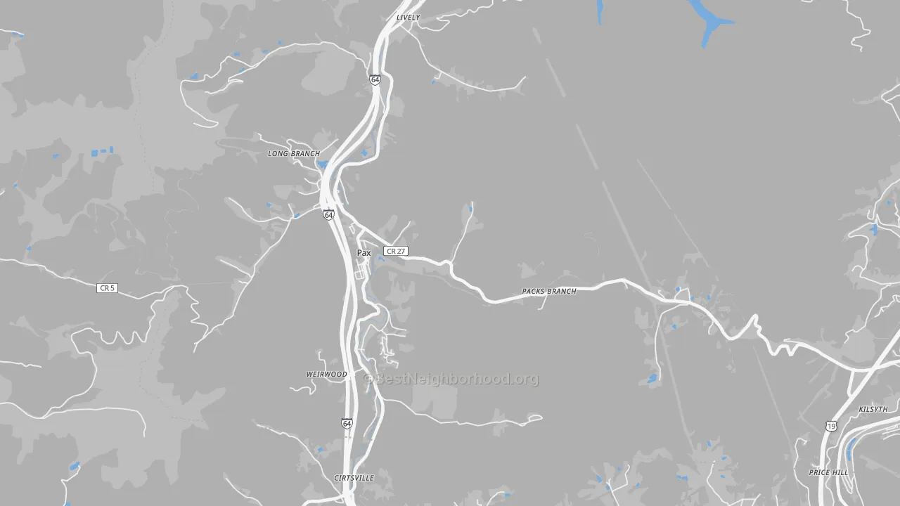 Transit Grade map of Pax, WV