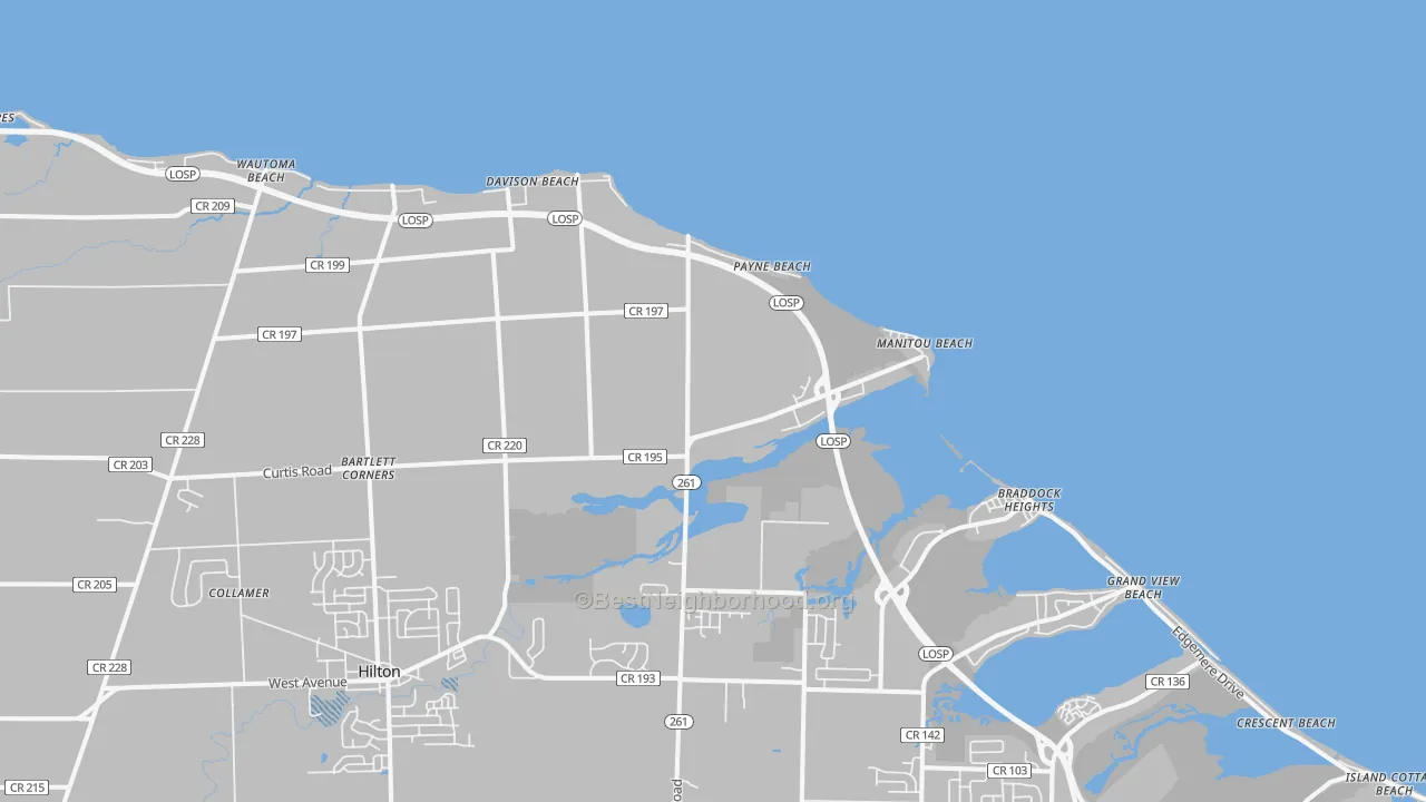 Transit Grade map of Payne Beach, NY