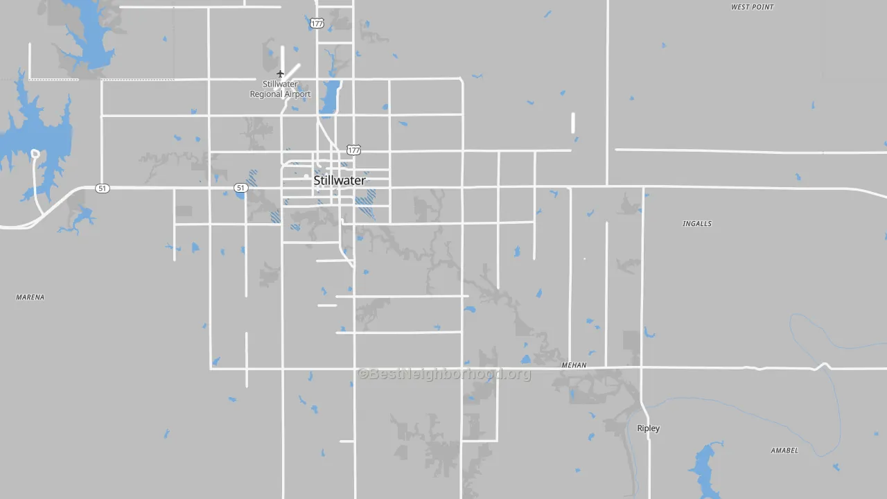 Transit Grade map of Payne County, OK