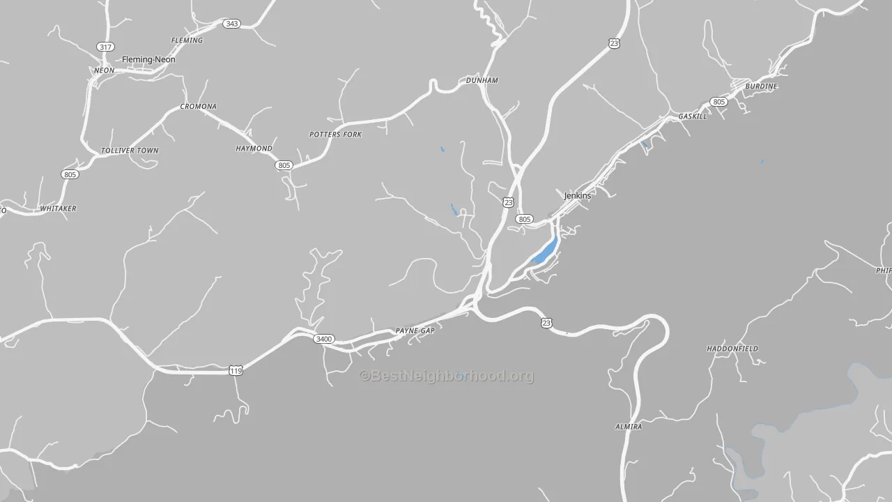 Transit Grade map of Payne Gap, KY