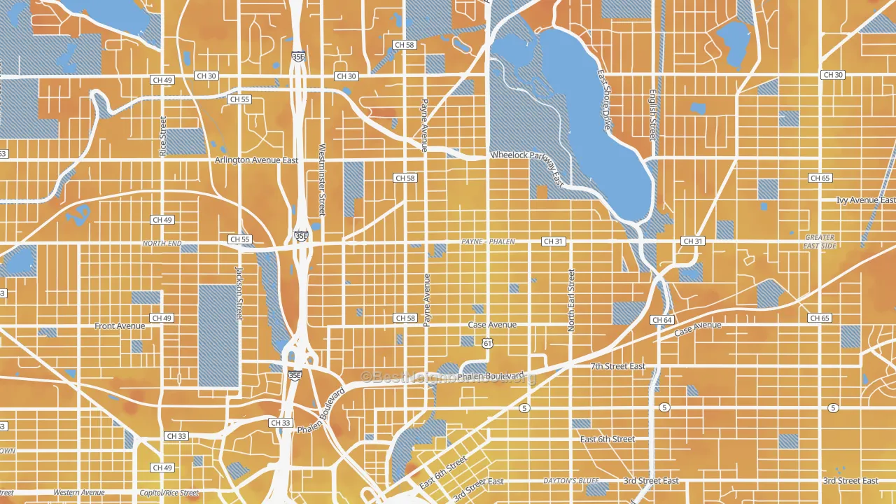 Transit Grade map of Payne Phallen, St. Paul, MN