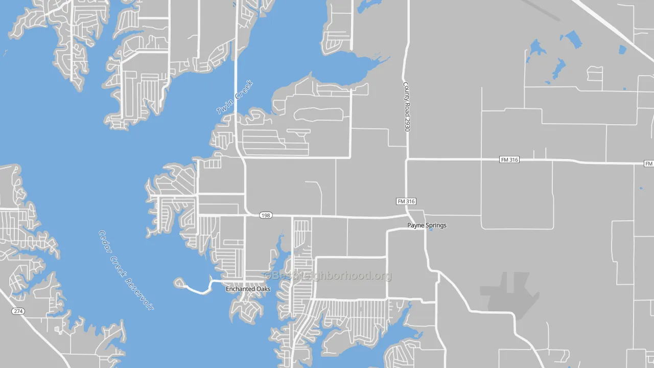 Transit Grade map of Payne Springs, TX