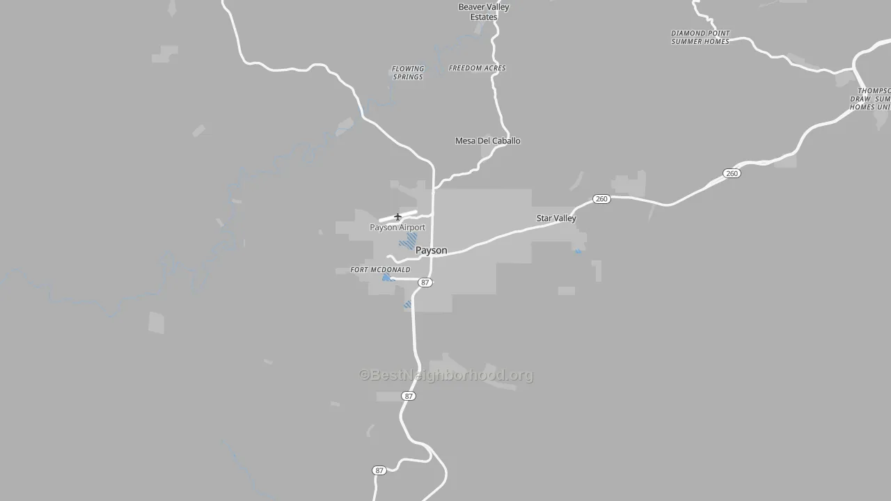 Transit Grade map of Payson, AZ