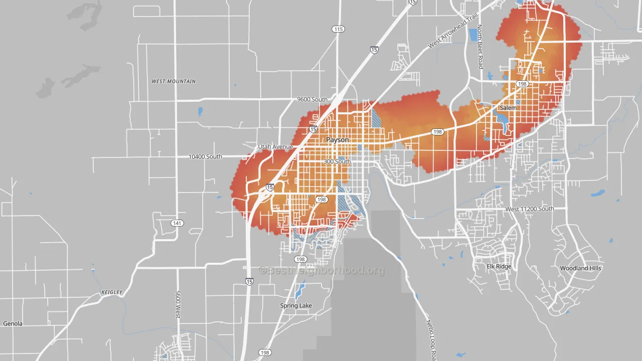 Transit Grade map of Payson, UT