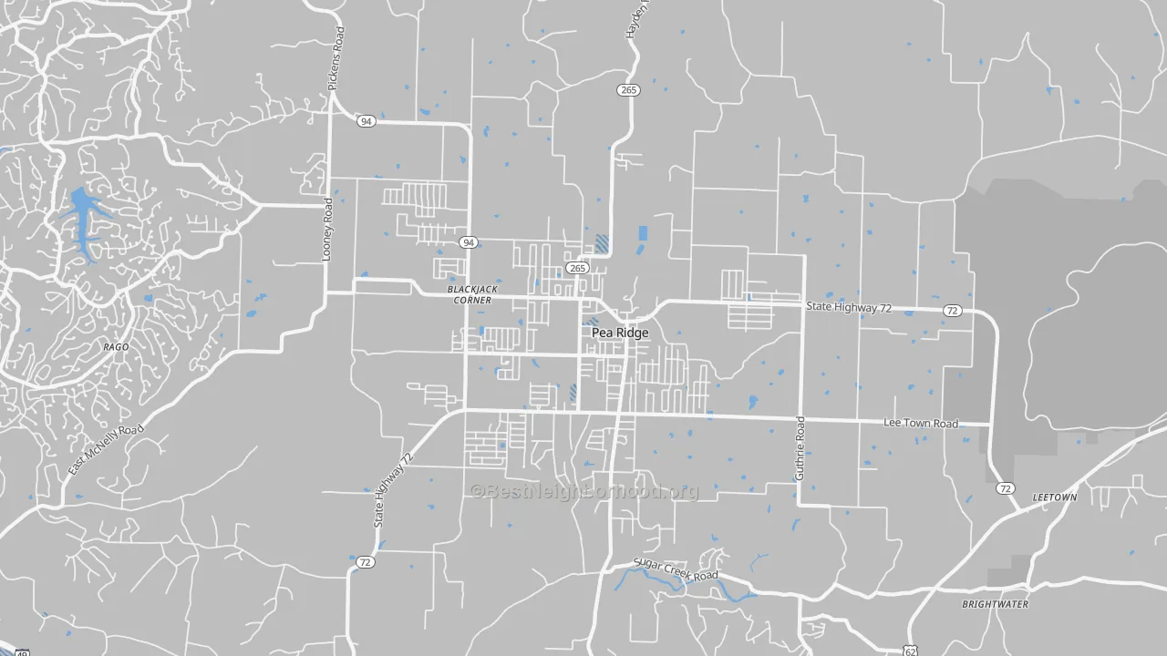 Transit Grade map of Pea Ridge, AR