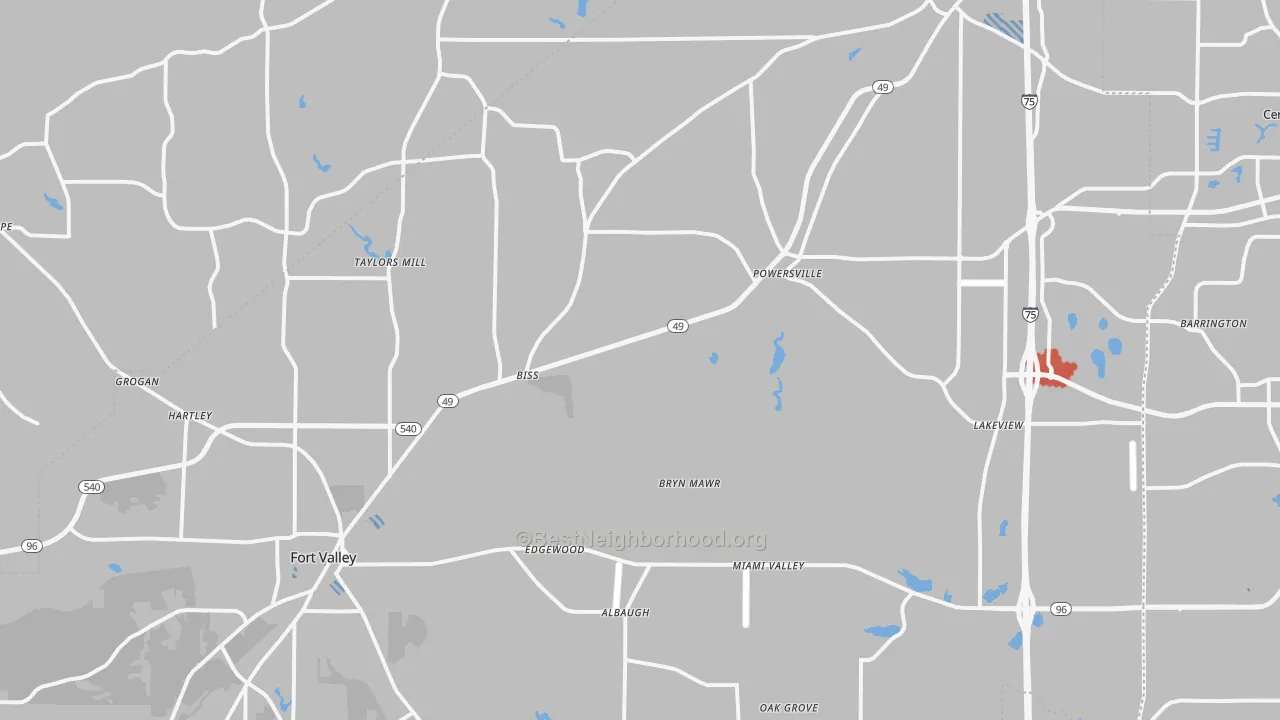 Transit Grade map of Peach County, GA