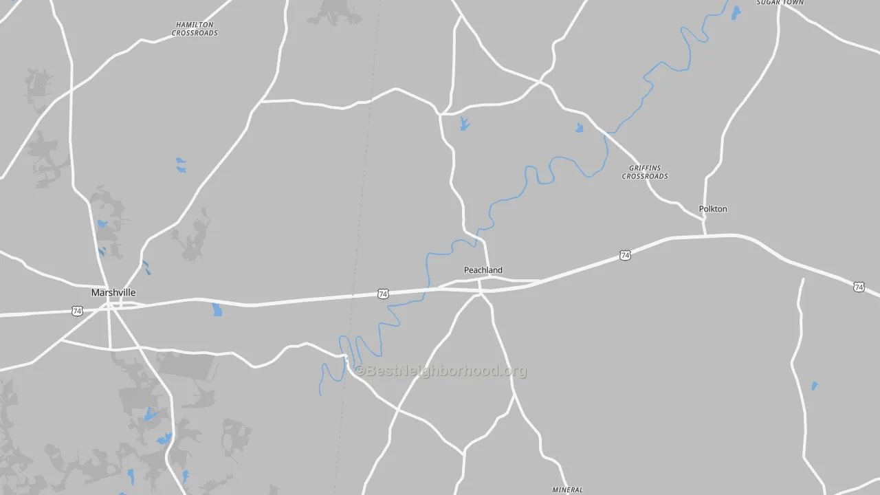 Transit Grade map of Peachland, NC