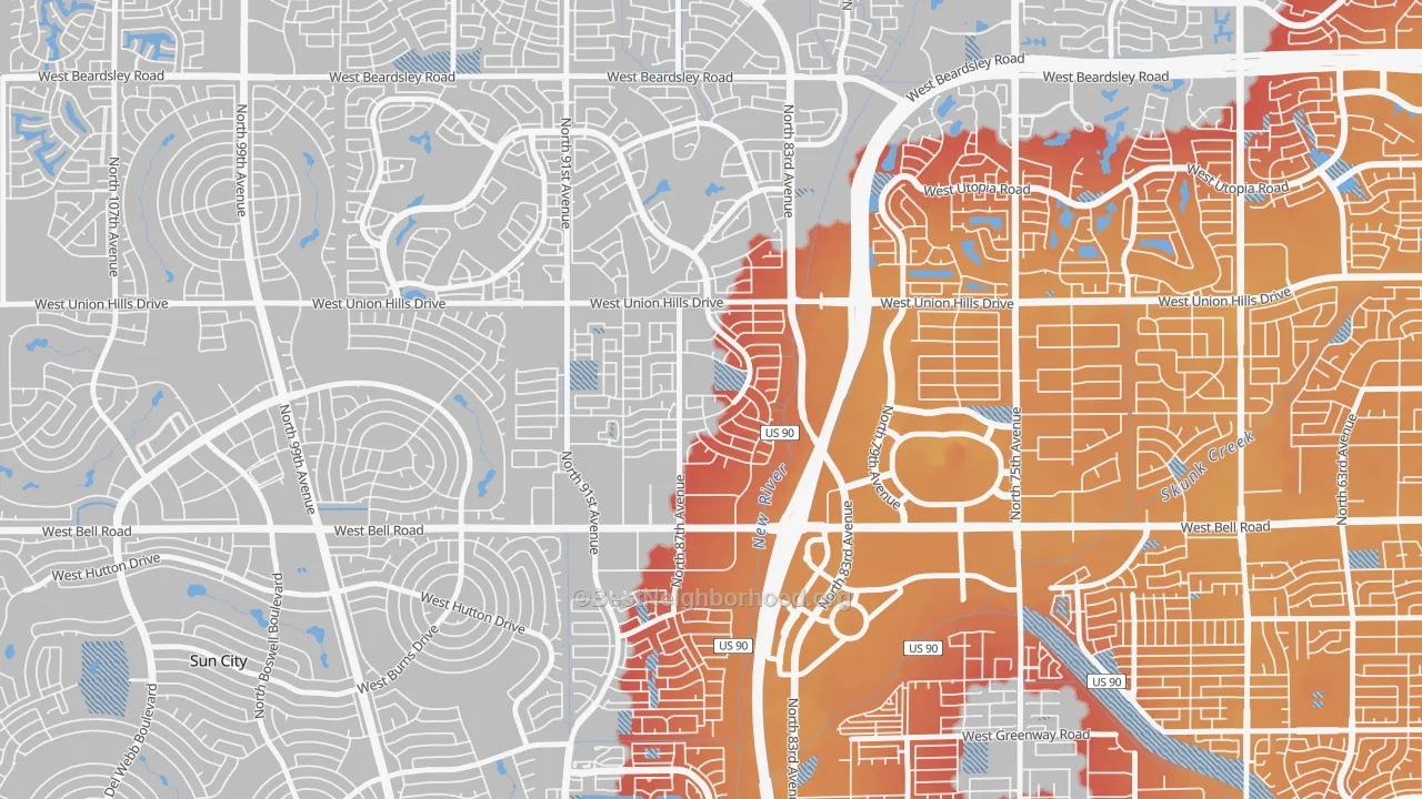 Transit Grade map of Peacock Village, Peoria, AZ