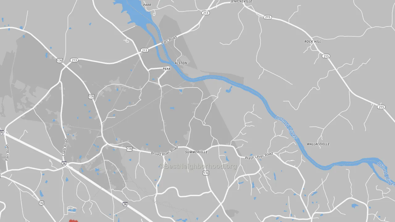 Transit Grade map of Peak, SC