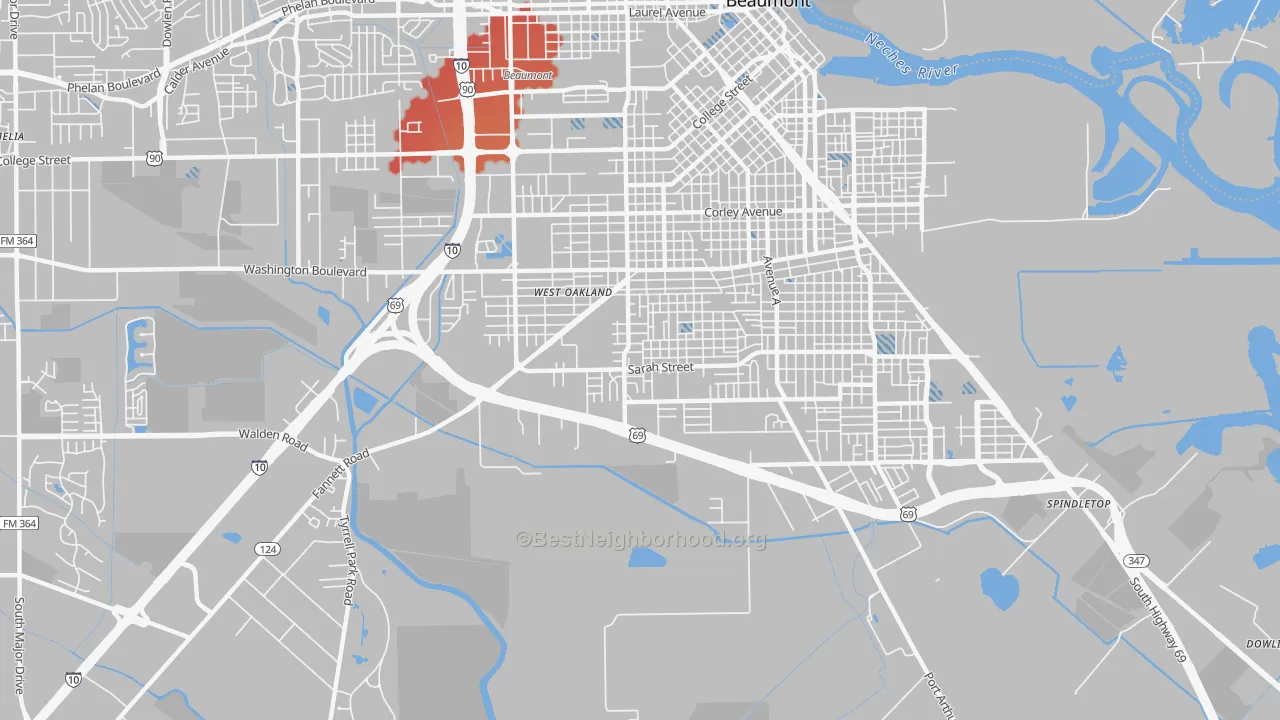 Transit Grade map of Pear Orchard, Beaumont, TX