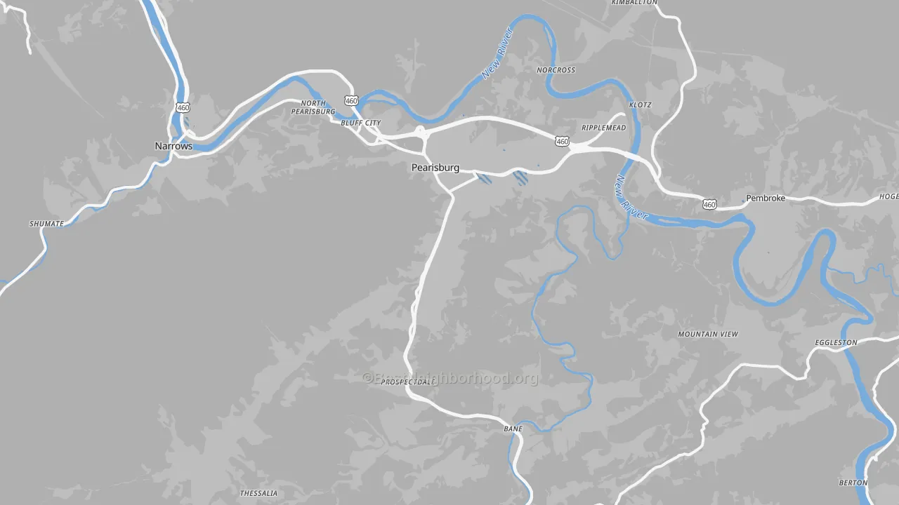 Transit Grade map of Pearisburg, VA