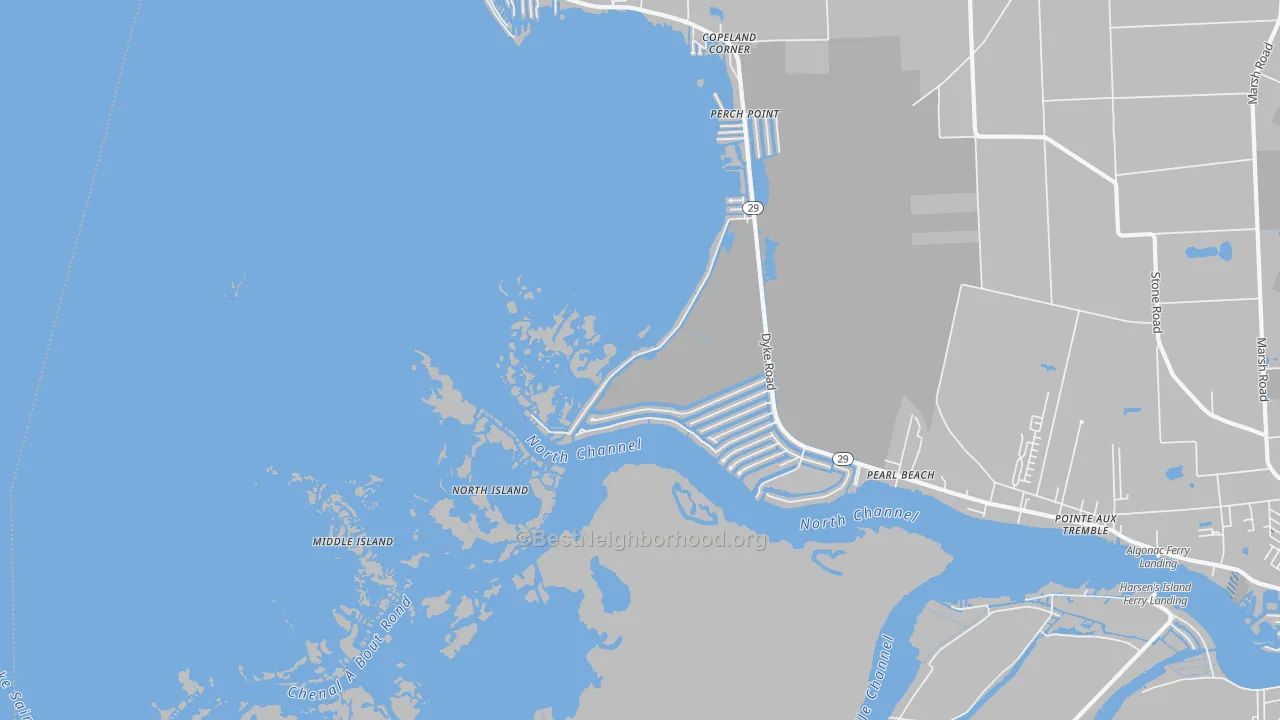 Transit Grade map of Pearl Beach, MI