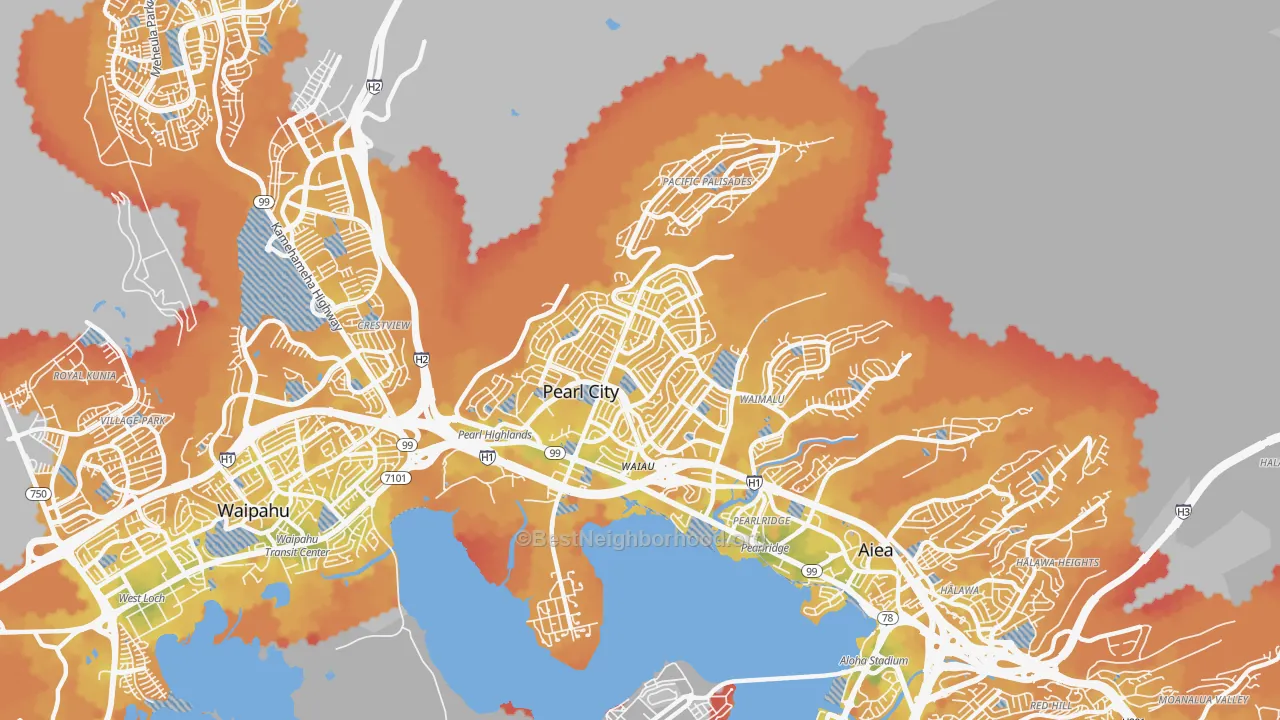 Transit Grade map of Pearl City, HI