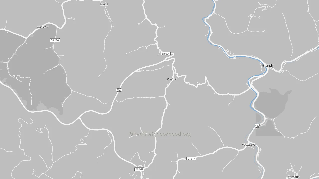 Transit Grade map of Pearly, VA