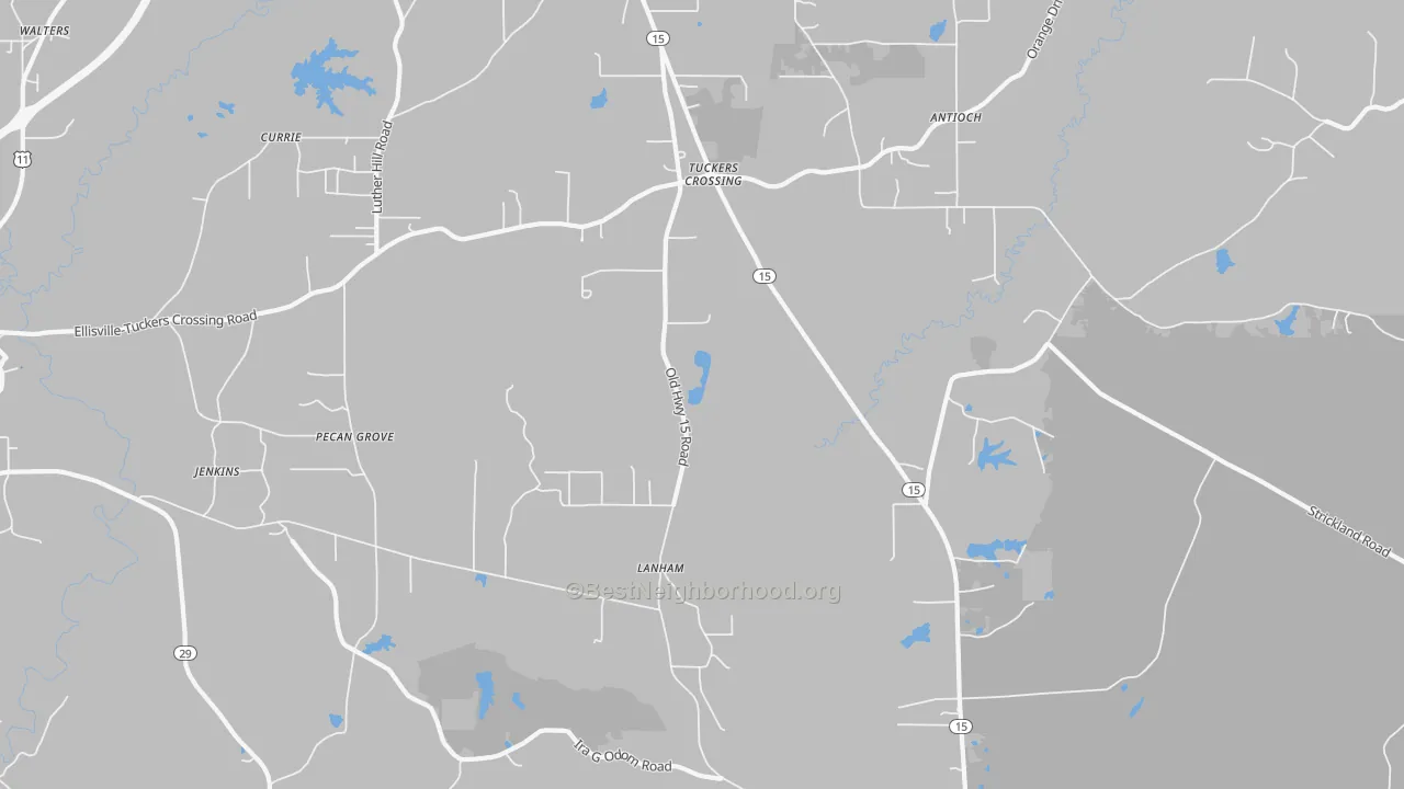 Transit Grade map of Pecan Grove, MS