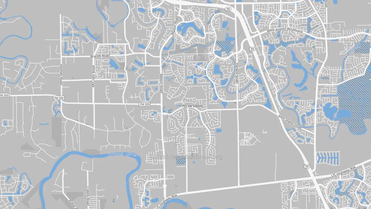 Transit Grade map of Pecan Grove, TX