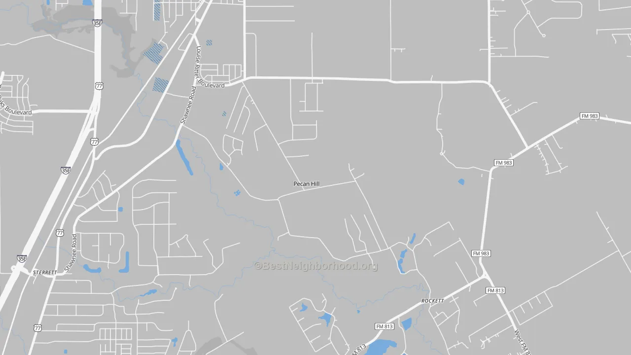 Transit Grade map of Pecan Hill, TX