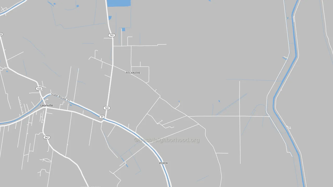 Transit Grade map of Pecaniere, LA