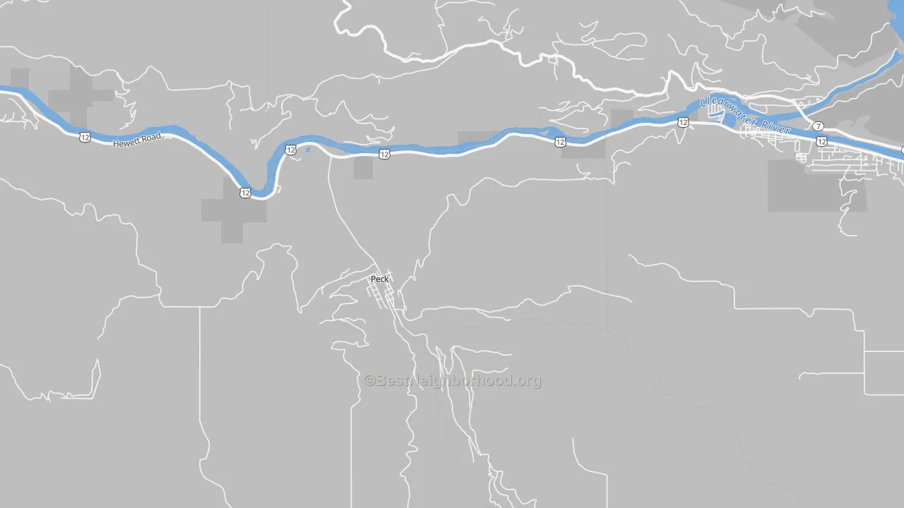 Transit Grade map of Peck, ID