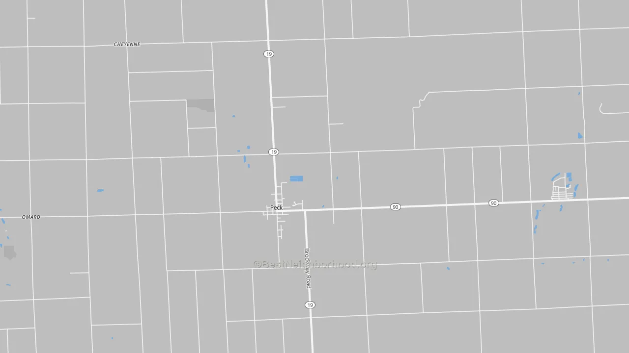 Transit Grade map of Peck, MI