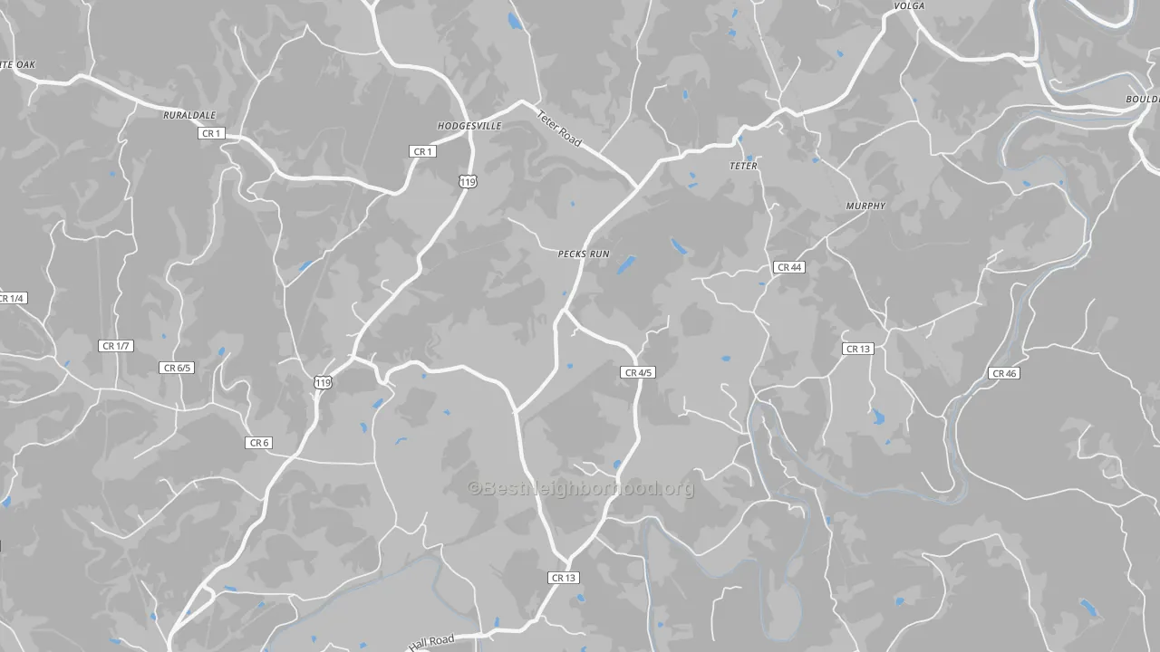 Transit Grade map of Pecks Run, WV