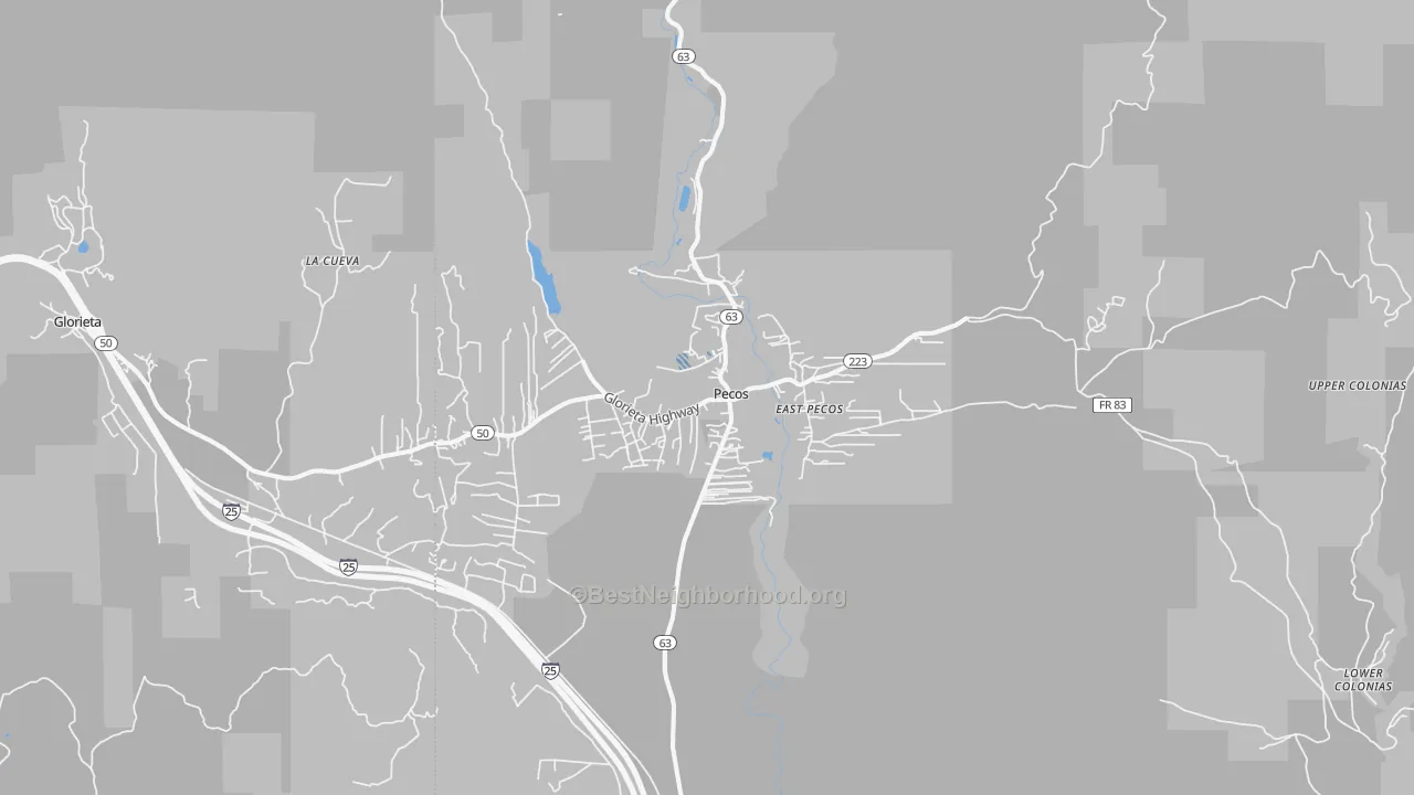 Transit Grade map of Pecos, NM