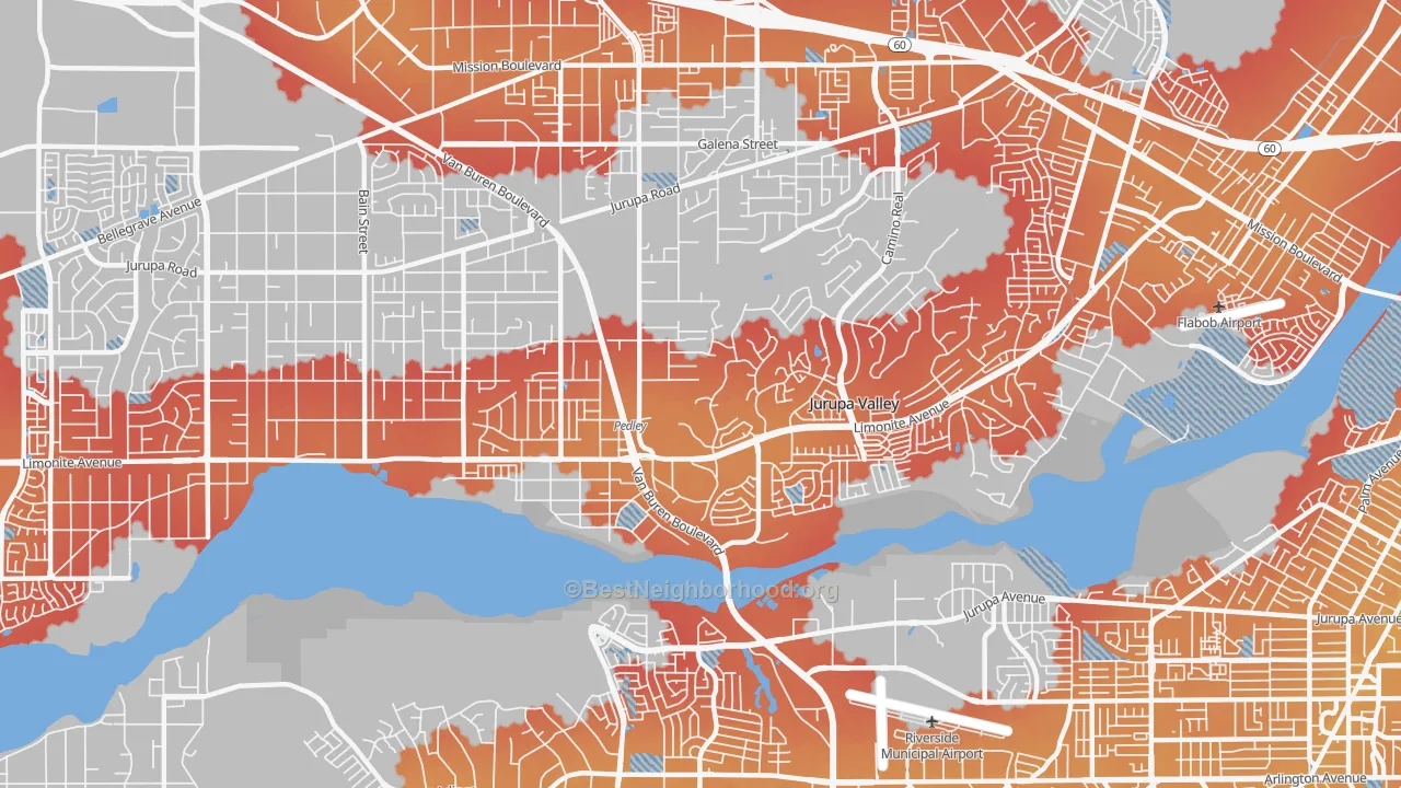 Transit Grade map of Pedley, CA