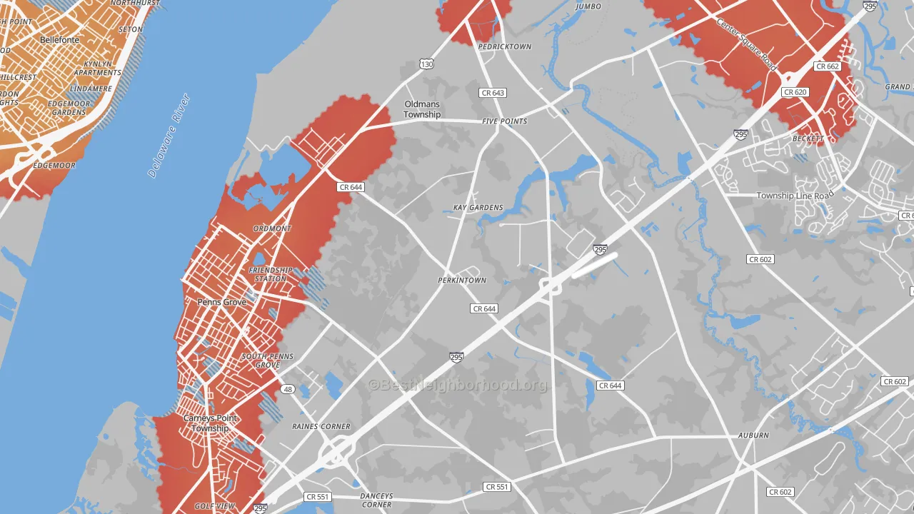 Transit Grade map of Pedricktown, NJ