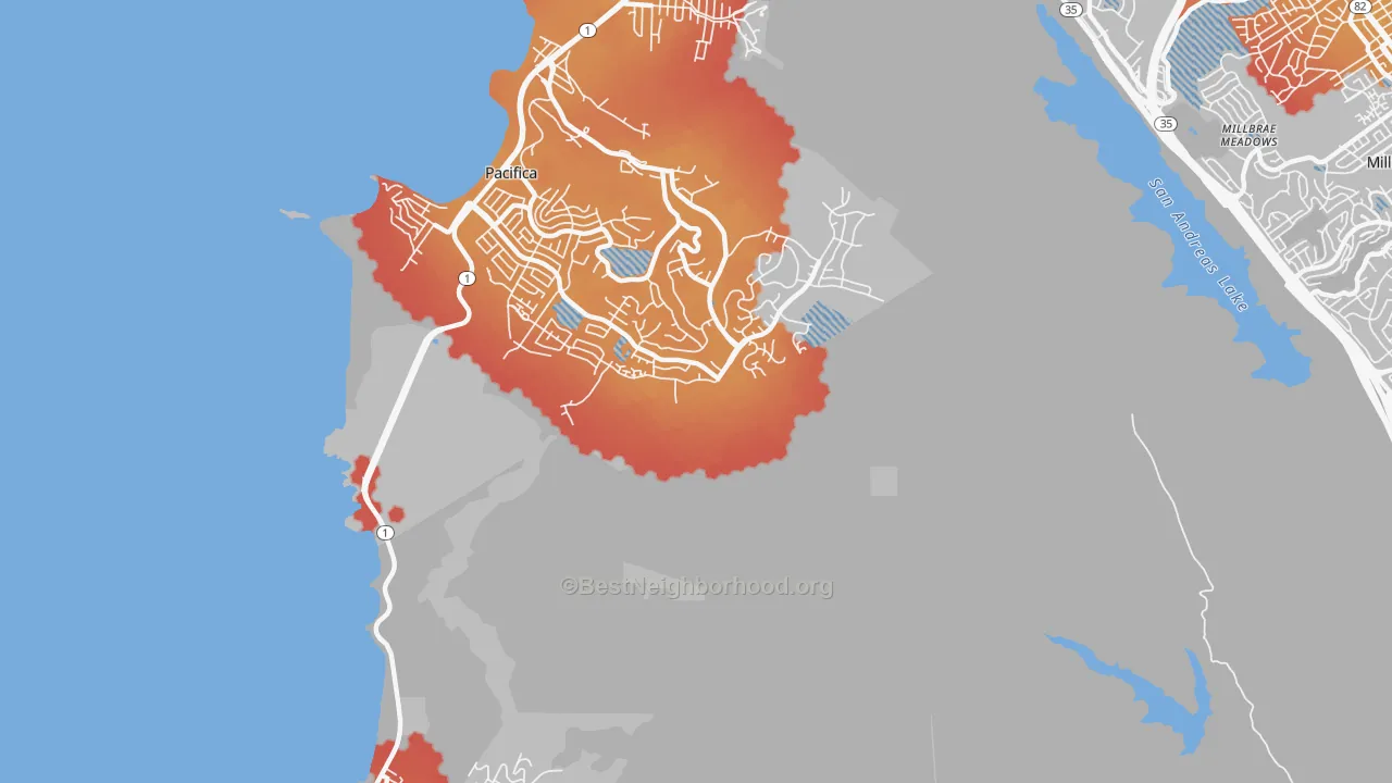 Transit Grade map of Pedro Valley, CA