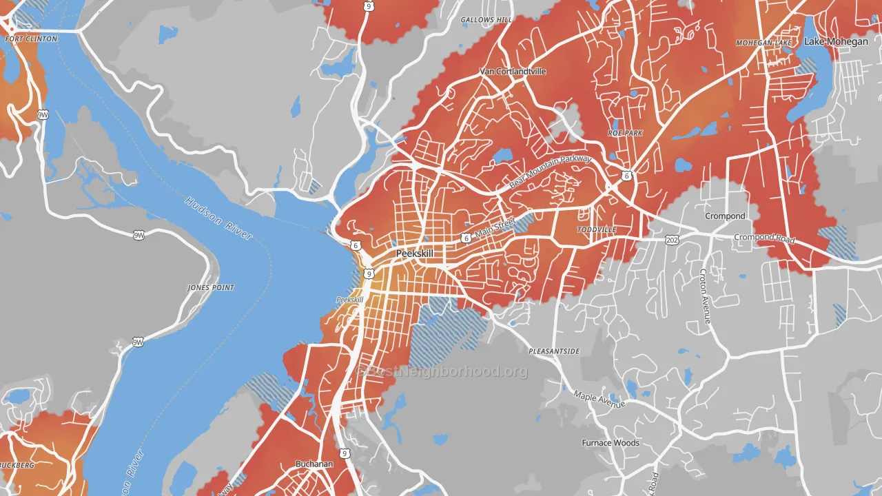 Transit Grade map of Peekskill, NY