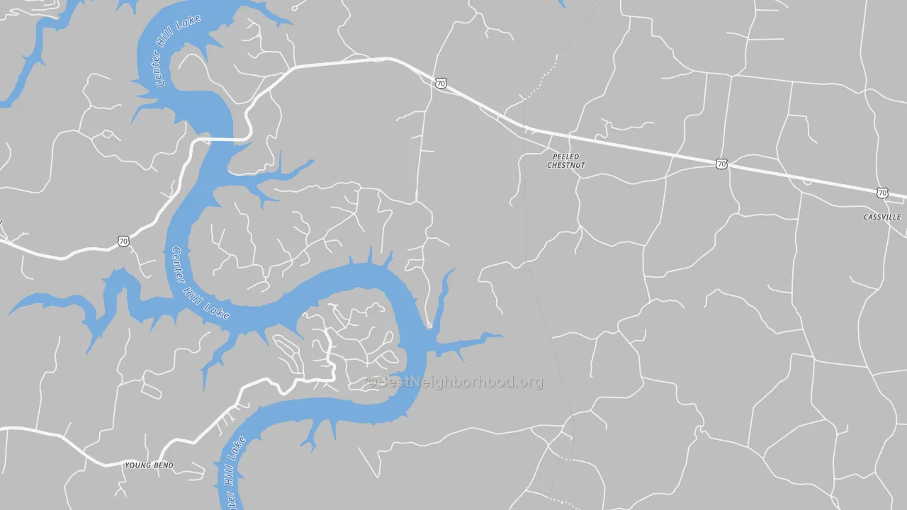 Transit Grade map of Peeled Chestnut, TN