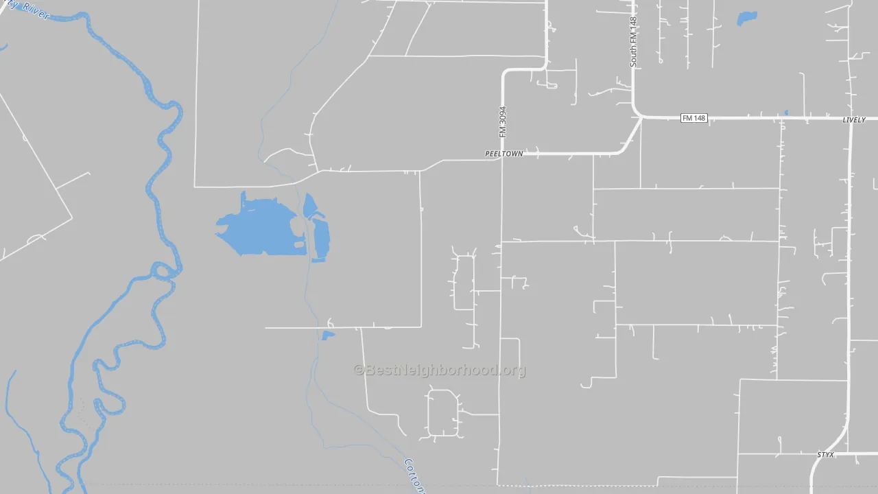 Transit Grade map of Peeltown, TX