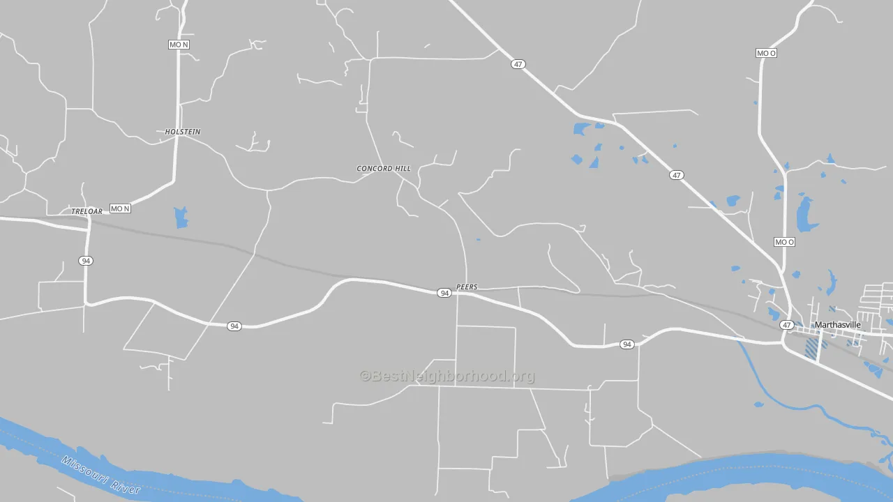 Transit Grade map of Peers, MO