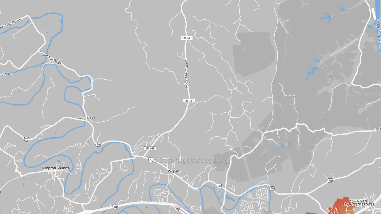 Transit Grade map of Pegram, TN