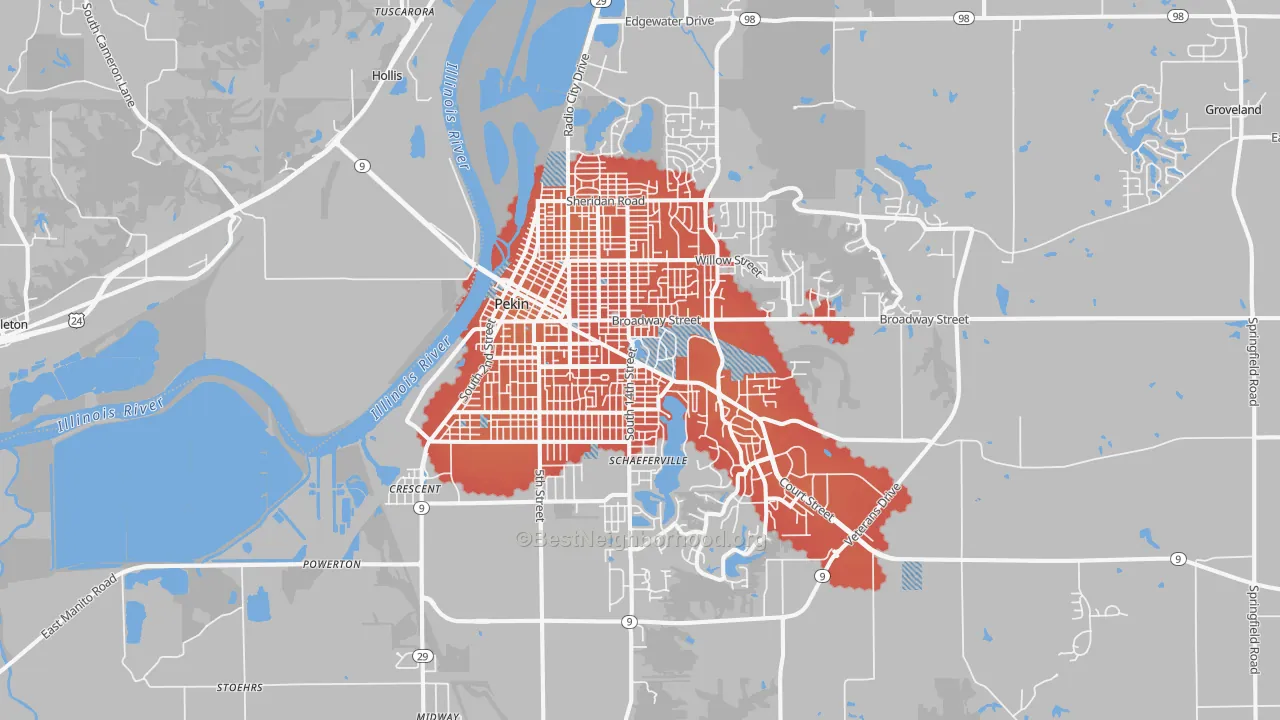 Transit Grade map of Pekin, IL