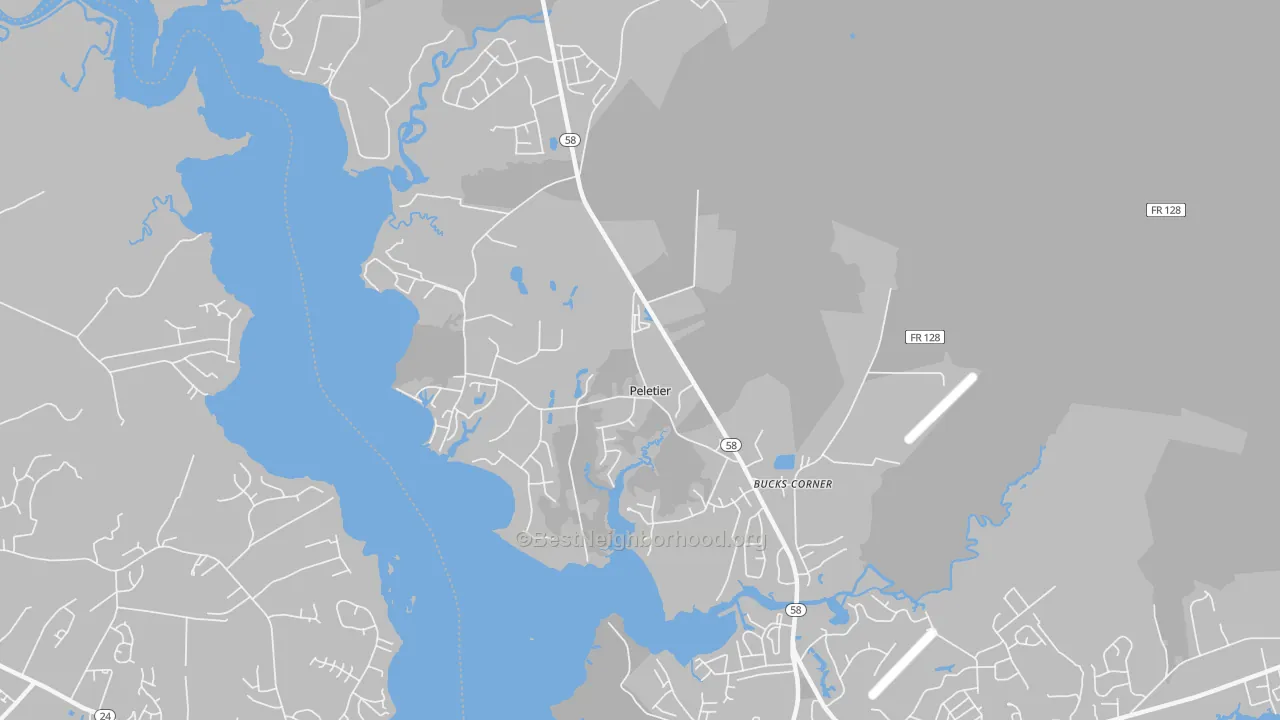 Transit Grade map of Peletier, NC