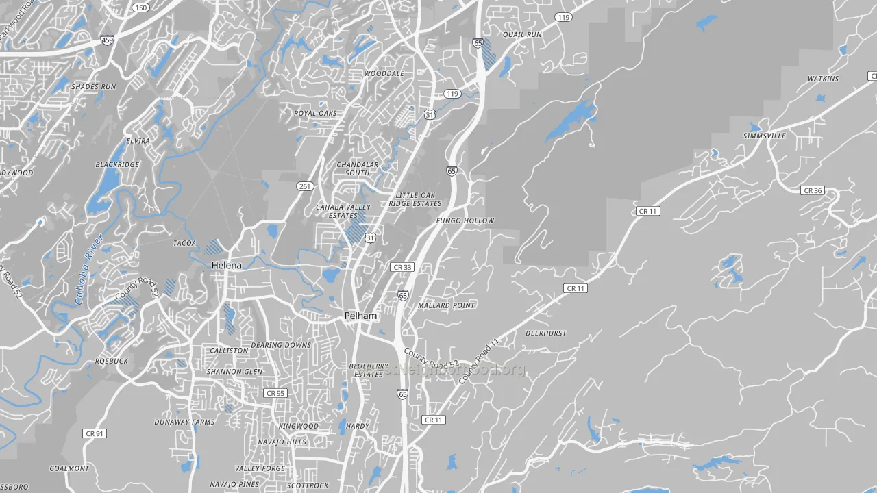 Transit Grade map of Pelham, AL
