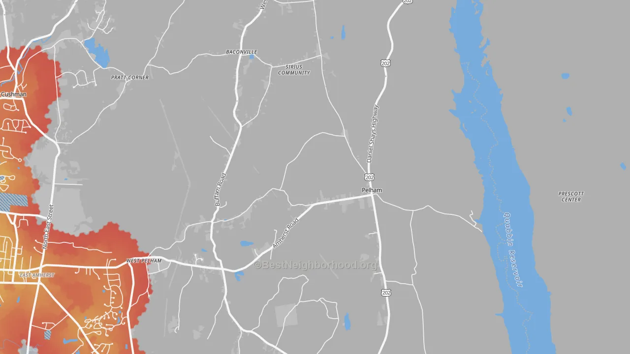 Transit Grade map of Pelham, MA