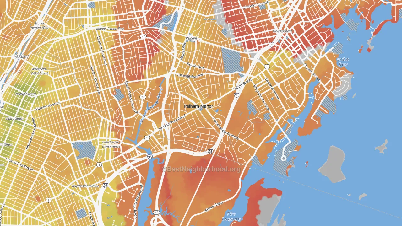 Transit Grade map of Pelham Manor, NY